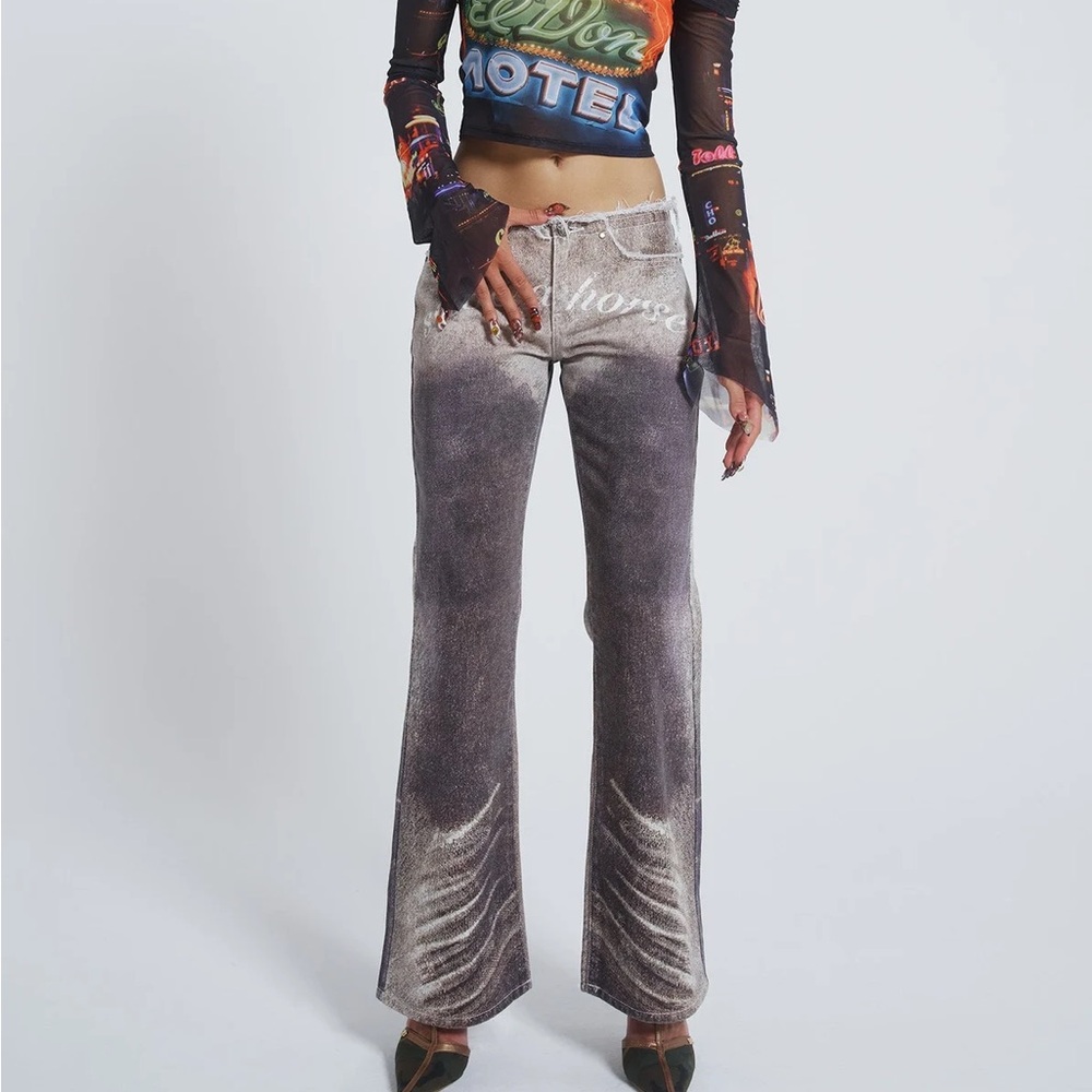 Jaded London Ride a Cowboy Low Waist Flared Jeans